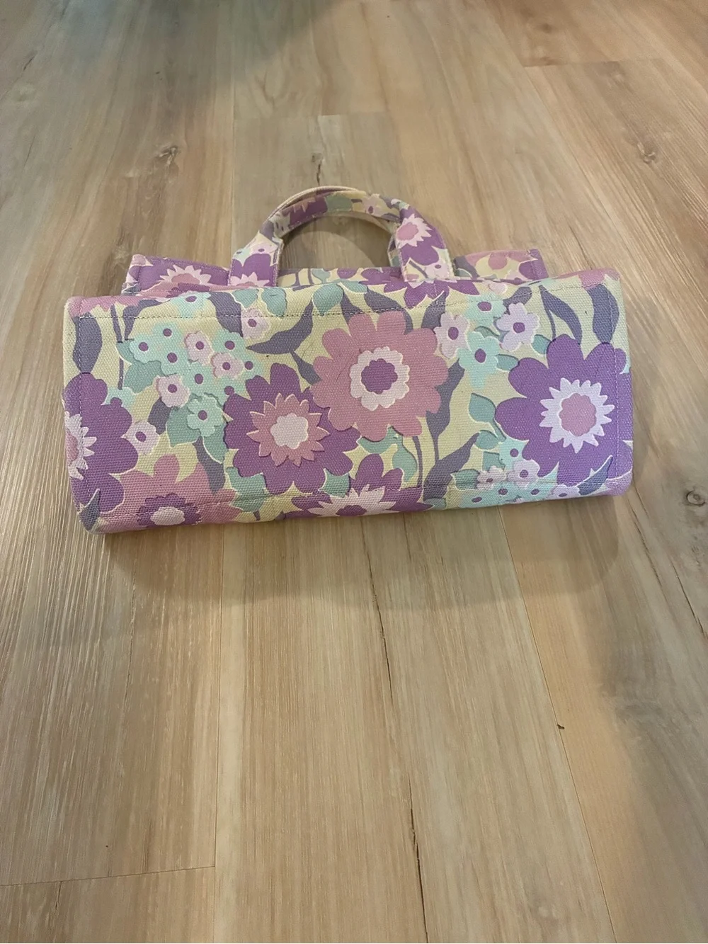 Coach Floral Canvas Tote in Lavender and Mint